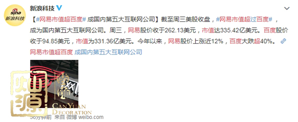 網(wǎng)易市值超百度 深度剖析網(wǎng)易的成功之道及百度衰落的根本原因 網(wǎng)易市值超百度 深度剖析網(wǎng)易的成功之道及百度衰落的根本原因